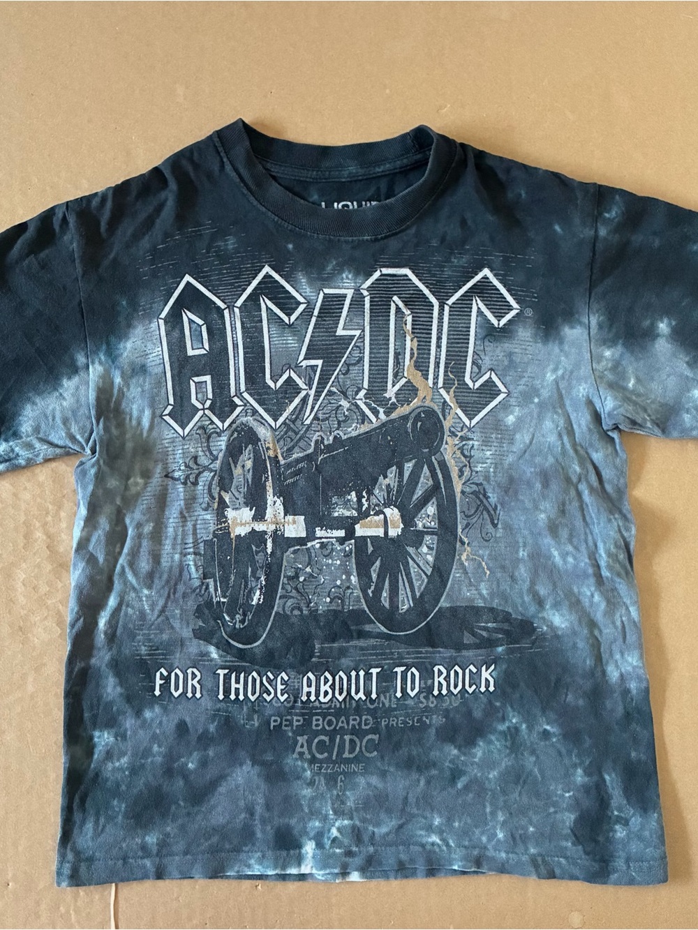 Liquid Blue AC/DC For Those About To Rock Cannon Tie-Dye T-Shirt Men’s Small Y2K